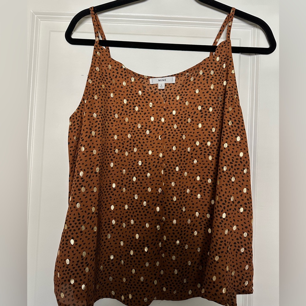 Rust and Gold Scalloped Top